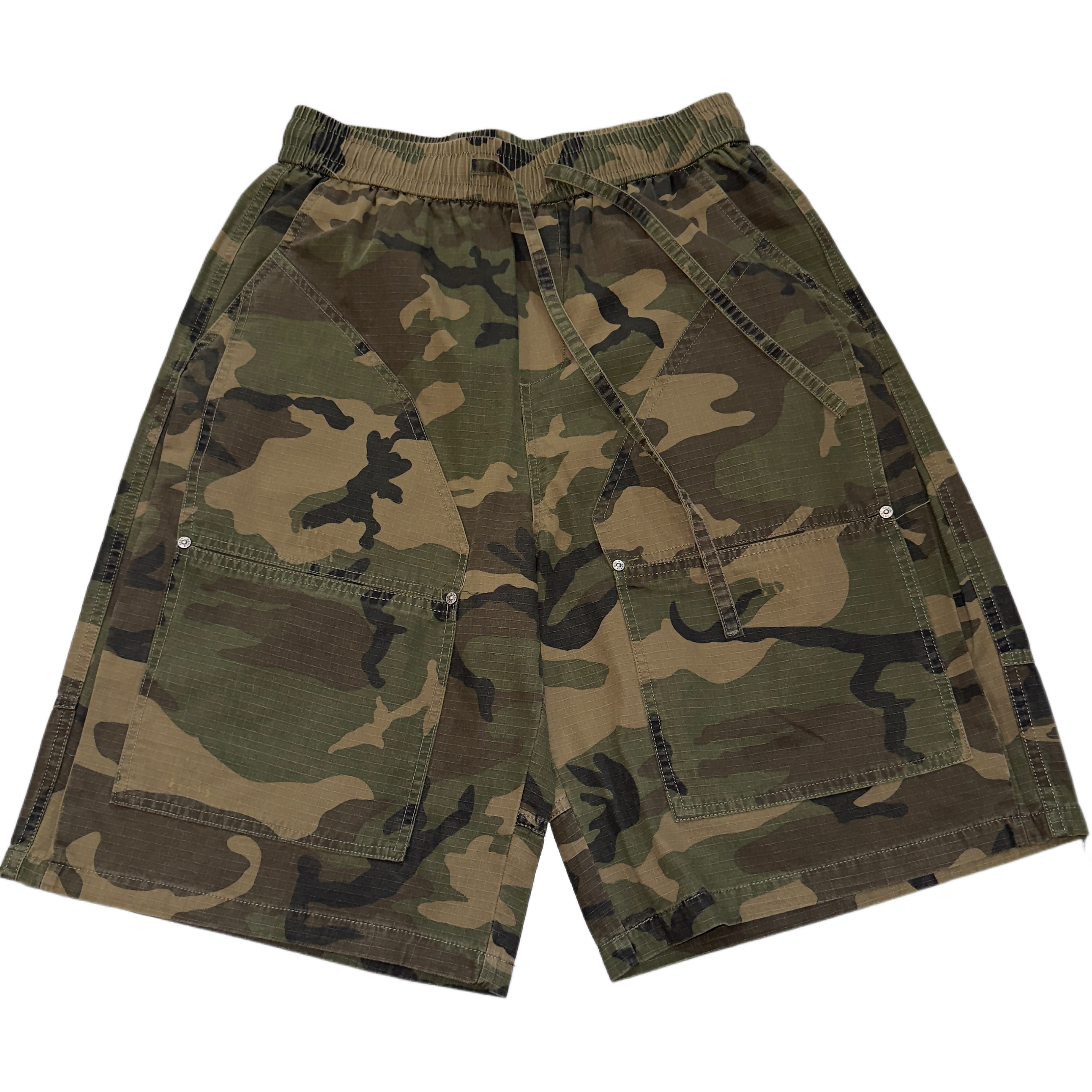 伐木工夏季户外立体拼接细格纹工装短裤907