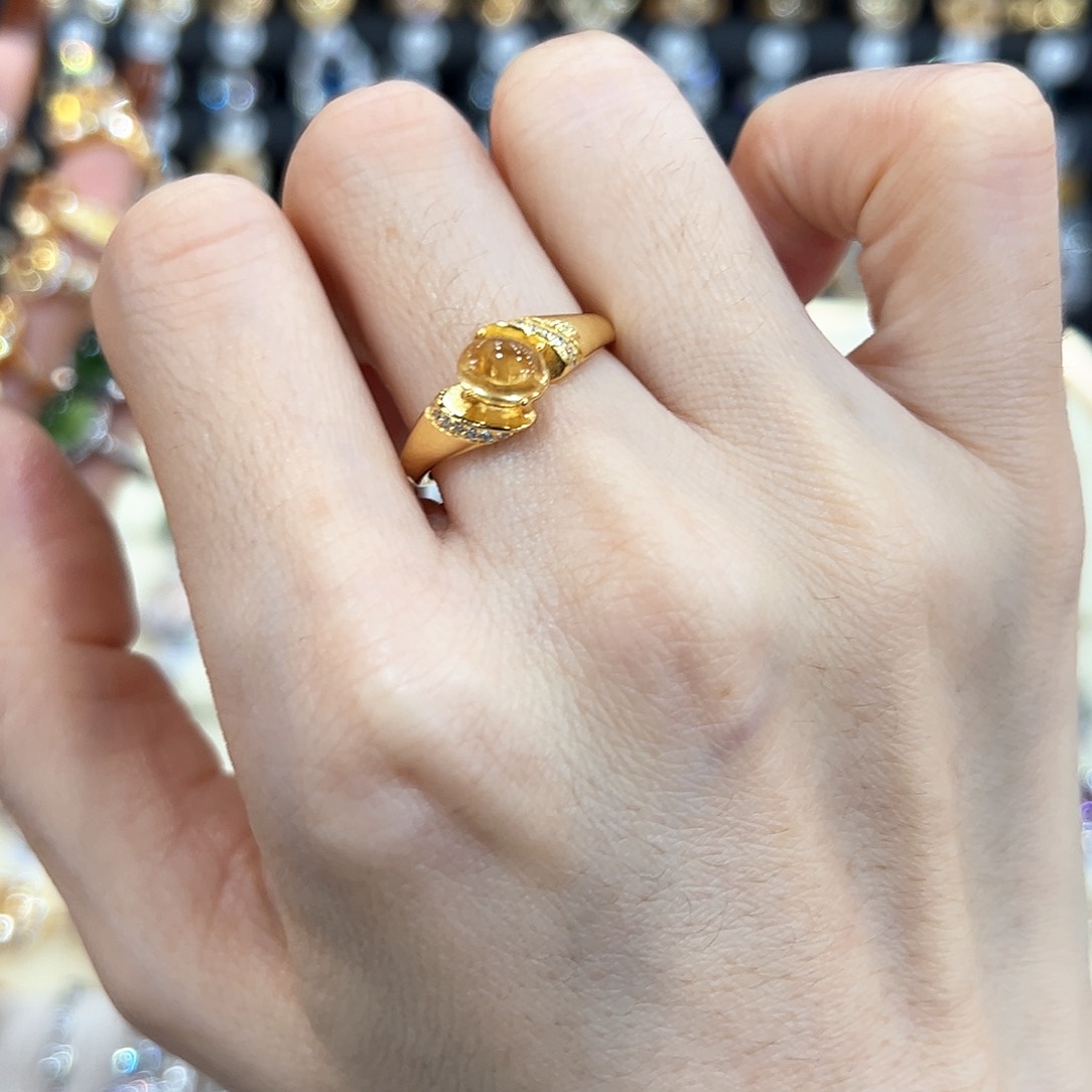 水晶金色拖不保色介意慎拍银托不掉色银S925镶嵌福利