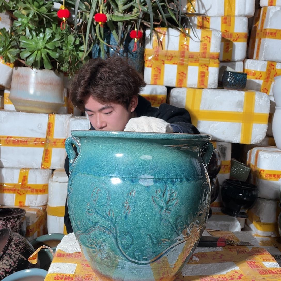 无铅玻璃宜兴紫砂花盆