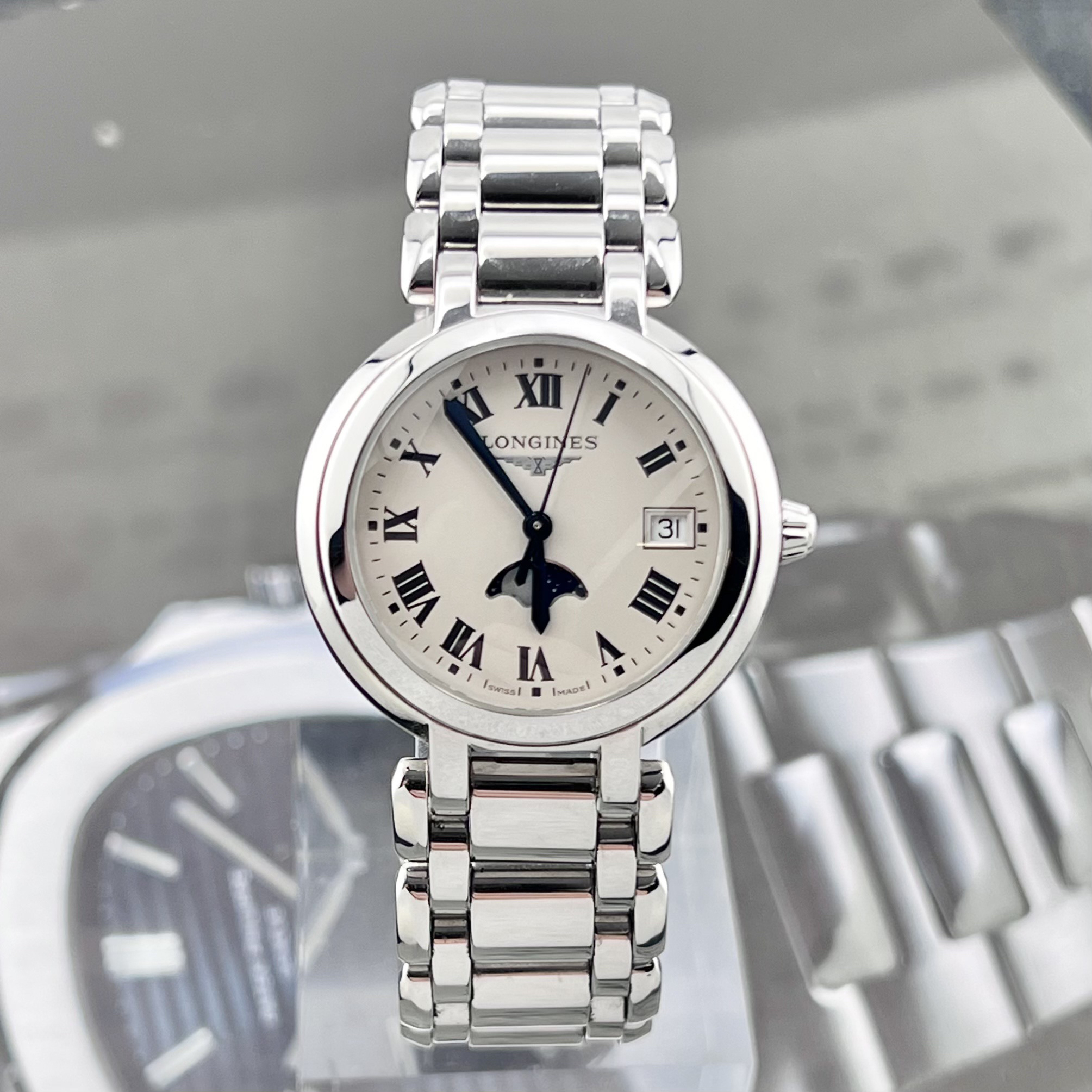99新 Longines/浪琴 99新 34mm 心月 L8.116.4.71.6 精钢 石英