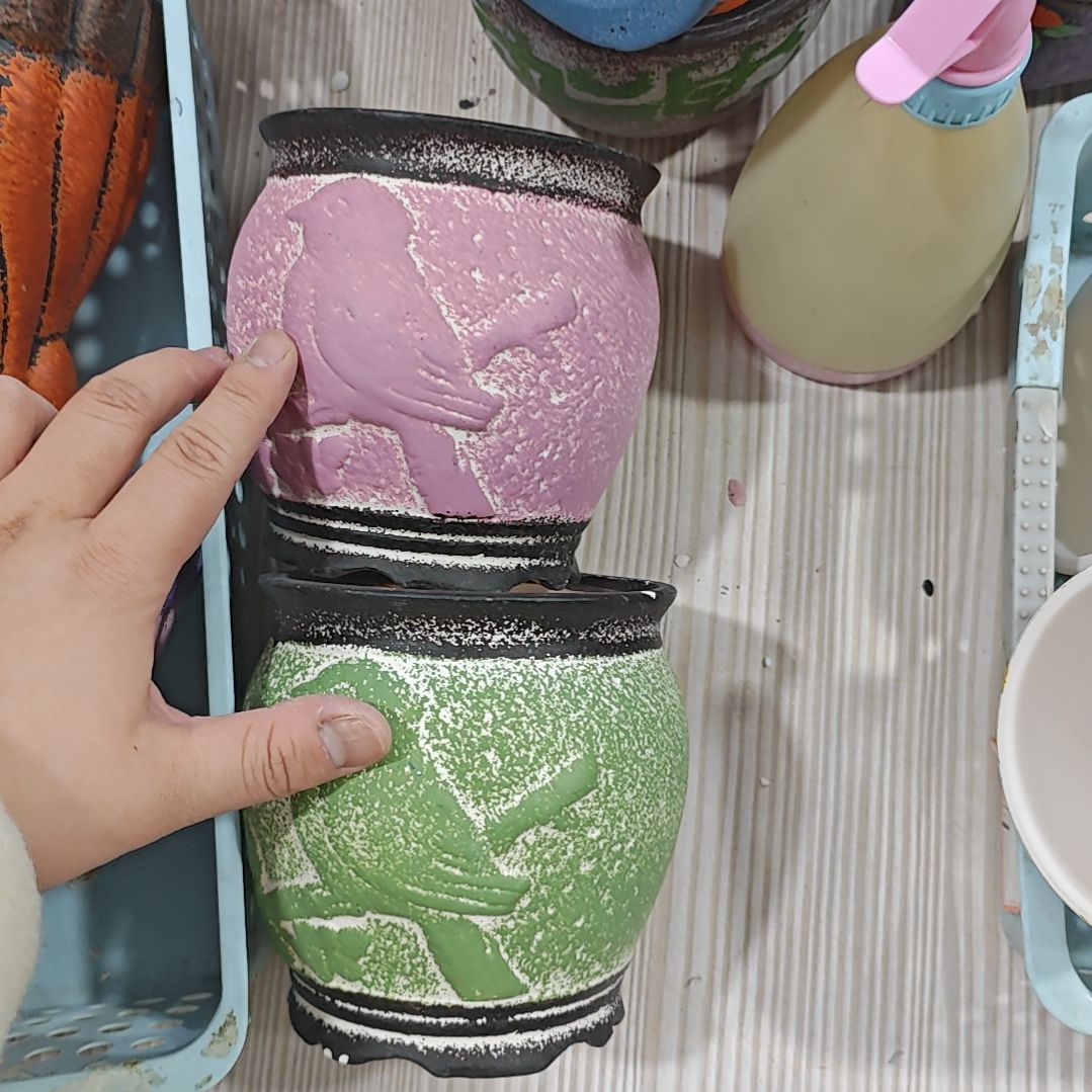 红陶吸水透气的白陶花盆凑满12发货