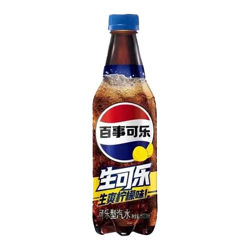 百事可乐 生爽柠檬味生可乐可乐型汽水 500ml/瓶