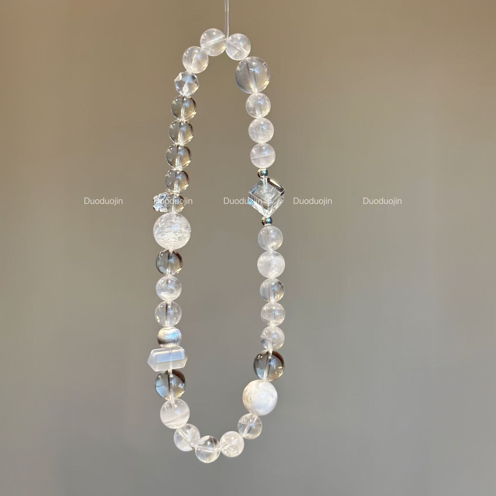 【白露】天然水晶白幽灵手串多样性发一默认微瑕介意慎拍