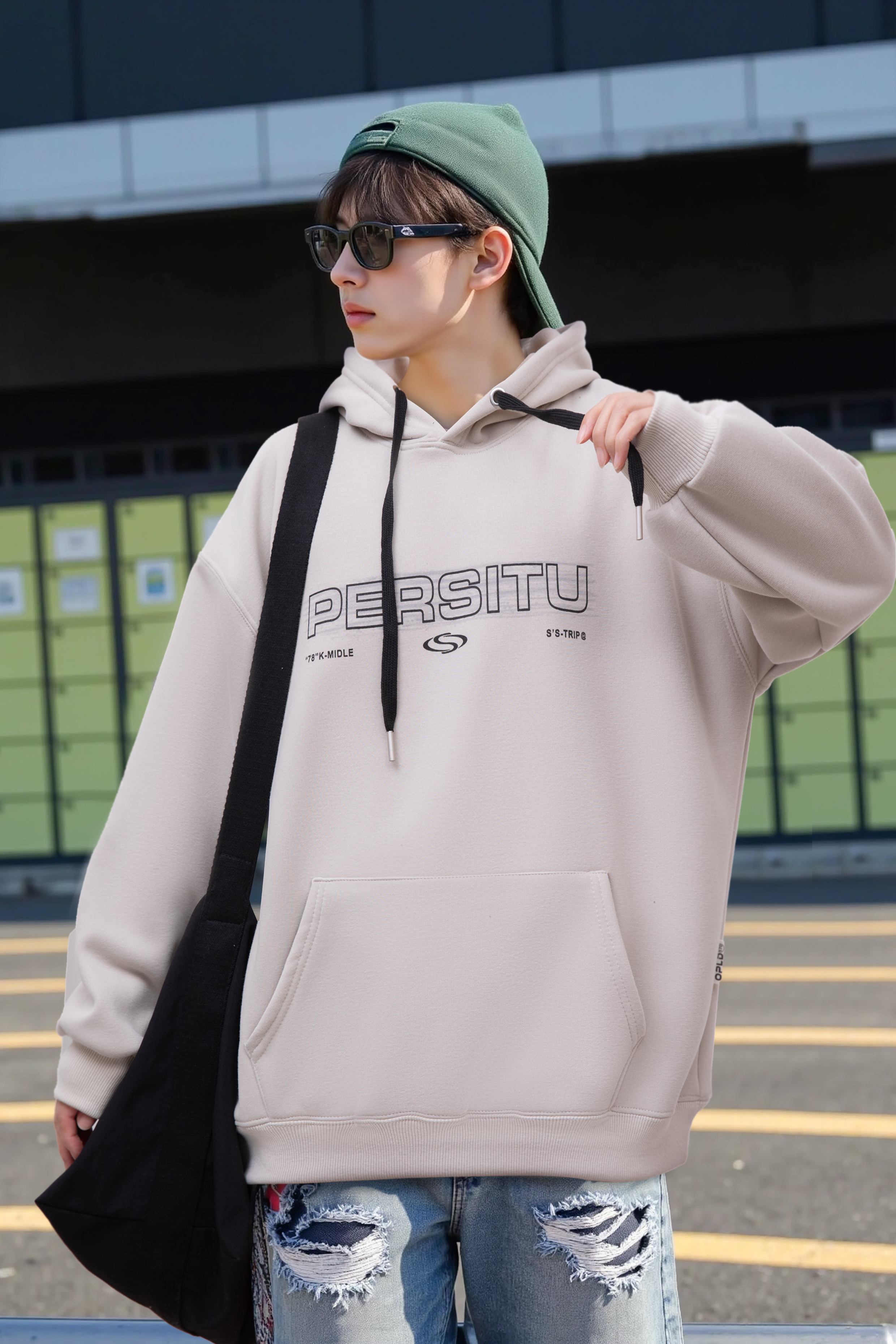 滴滴巴巴 【加绒】D0021韩版中大童秋冬款时尚宽松百搭连帽卫衣