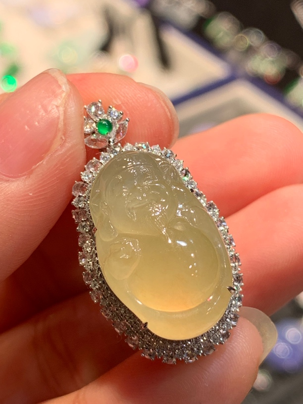 高冰黄翡财神（缅甸翡翠48小时鉴赏期