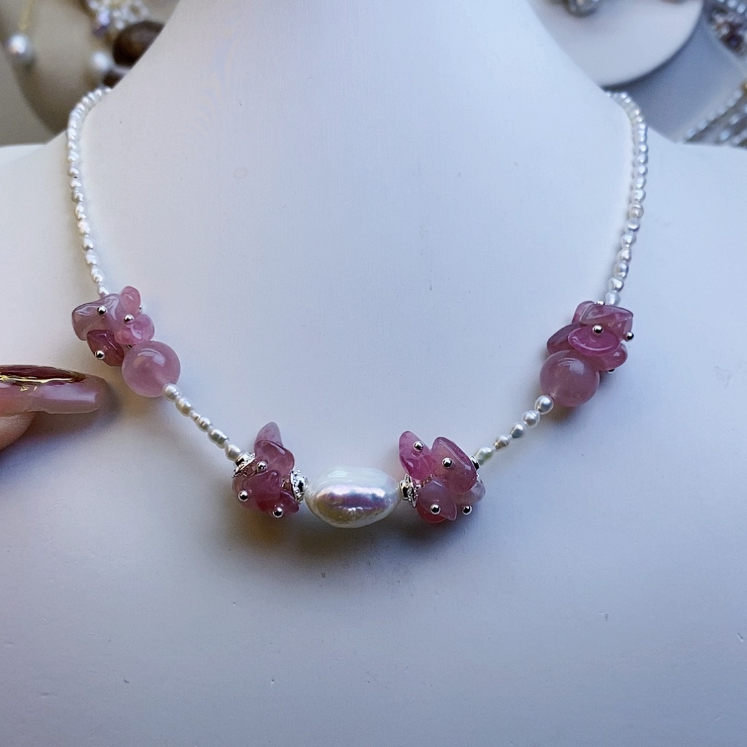 淡水珍珠颈饰银S925镶嵌