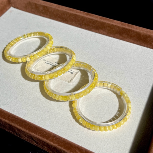 【大鱼甄选】金瓷白蜡算盘珠手串6mm+JLF32多样性发其一