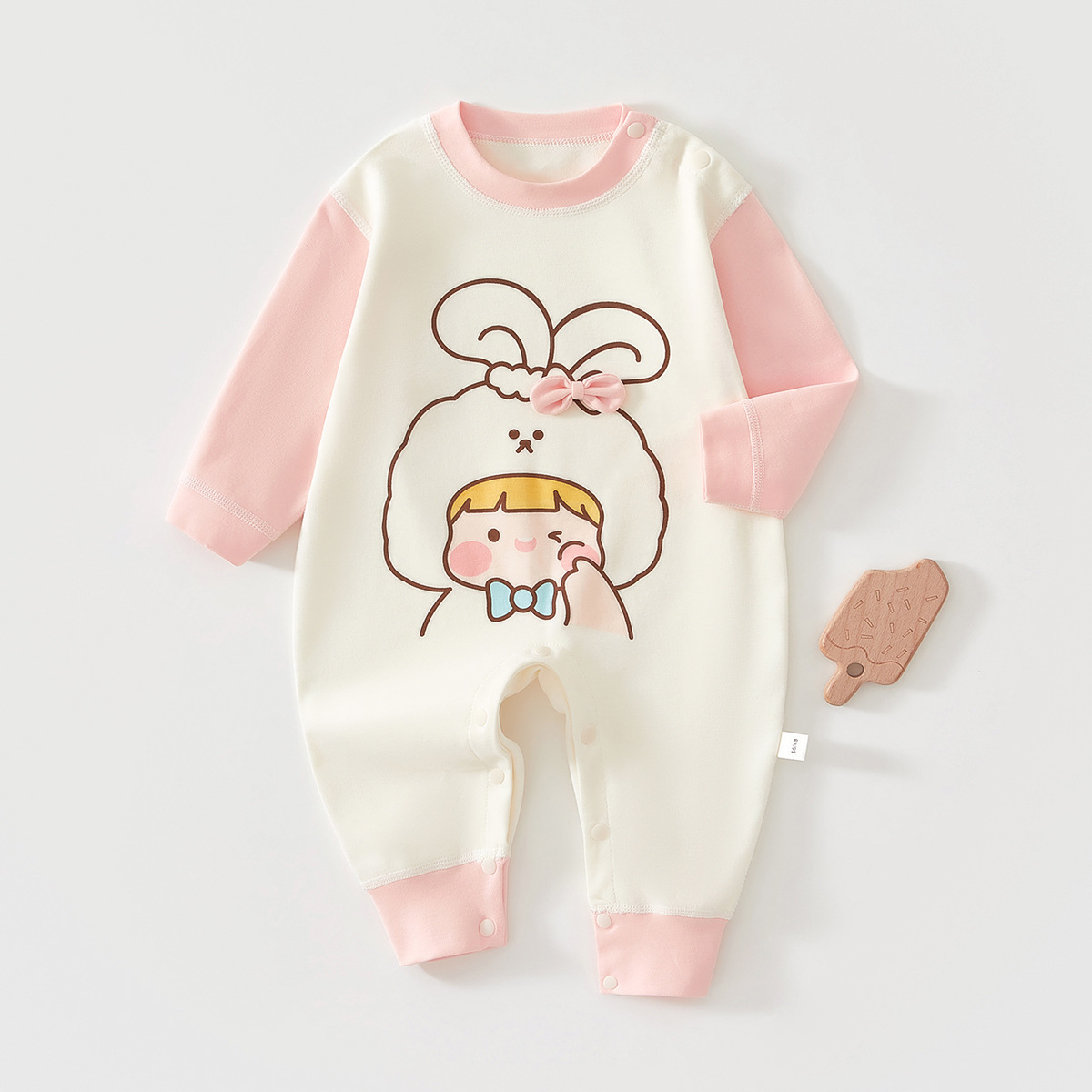 婴儿衣服春秋季新生儿连体衣初生满月宝宝a类纯棉哈衣卡通外出服