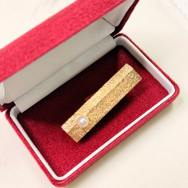 【六六中古】孤品百搭天然海水珍珠领带夹fa411珠子6.4