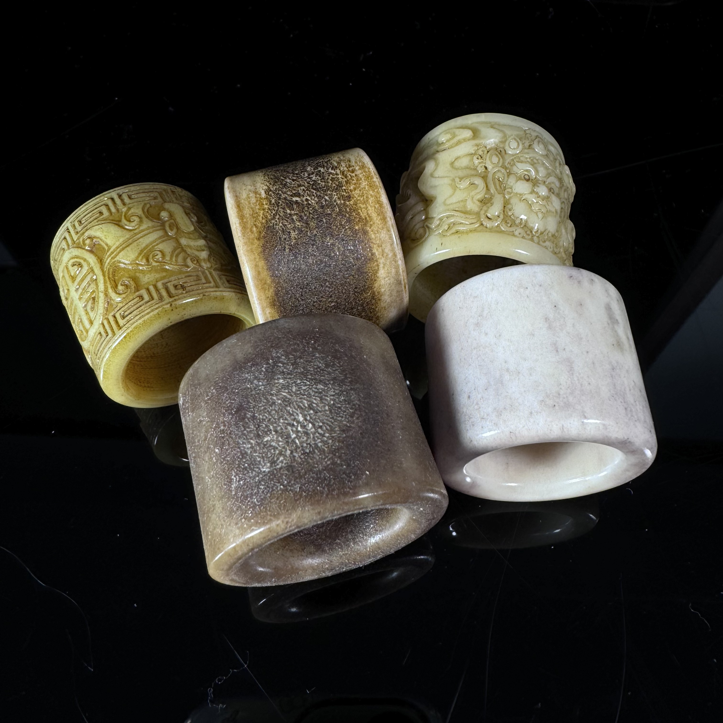 628主播推荐 特色扳指 根付精工雕刻 骨雕工艺品