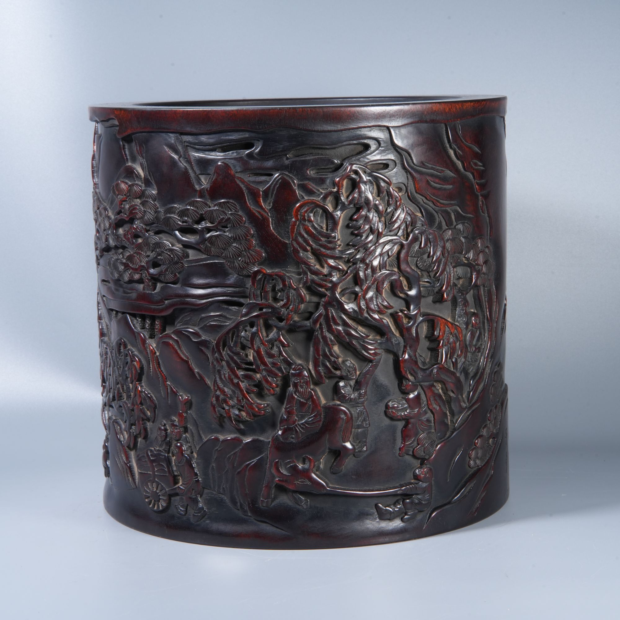 Tgz19 清代 紫檀笔海