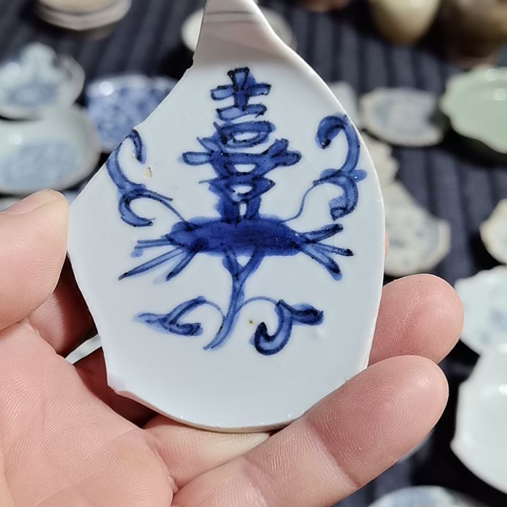 瓷片青花影青杯垫标夲