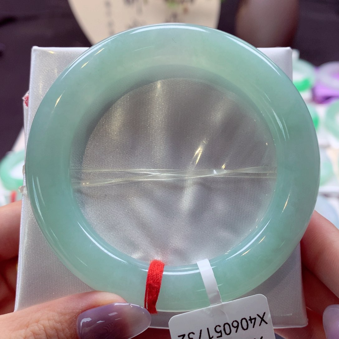 翡翠手镯未镶嵌圆条33（21号）