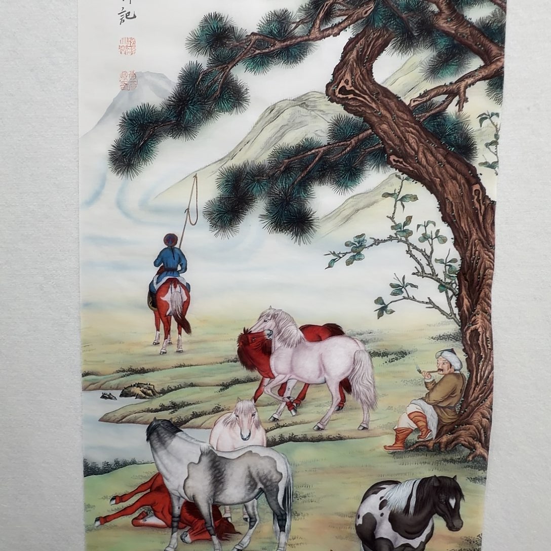 斐***国画工笔画作品丝绢