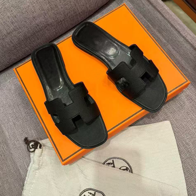 轻奢真皮H拖鞋女2025新款夏季韩版百搭休闲凉拖鞋一字拖鞋平底鞋1