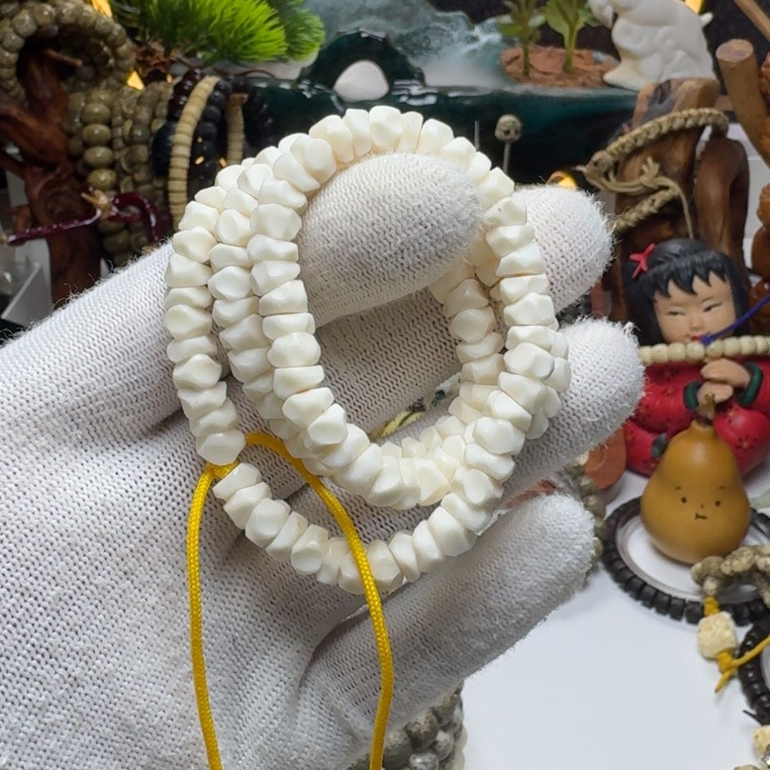 星月菩提手串1号车尺寸7白玉菩提玛尼墩108