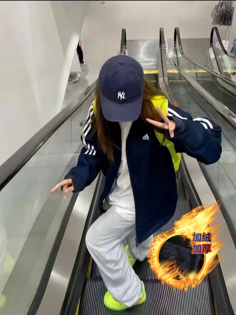  【奥莱撤柜】QQ糖同款 秋冬加绒加厚情侣款外套 刺绣立领宽松夹克