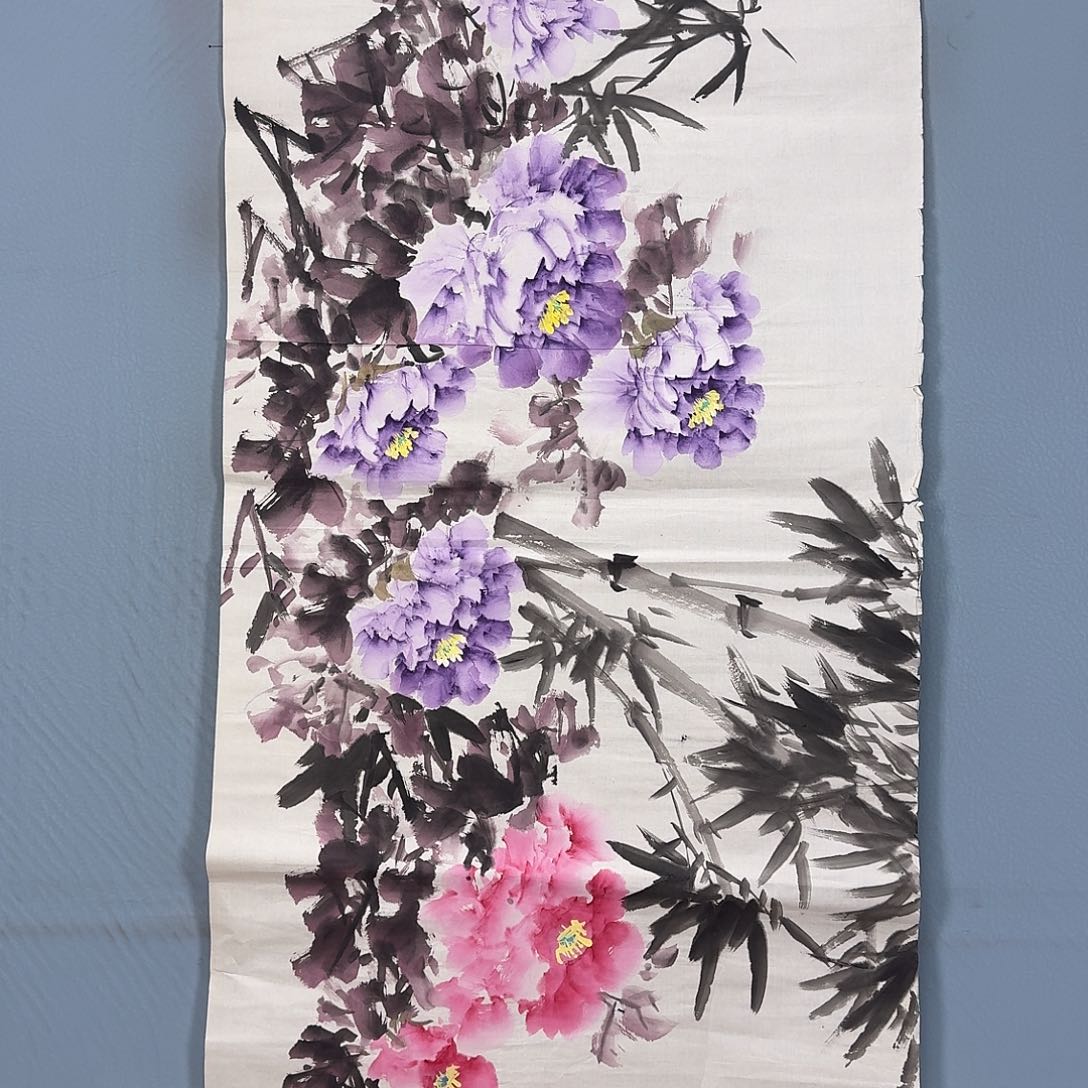 国画1544 牡丹一如你的青花