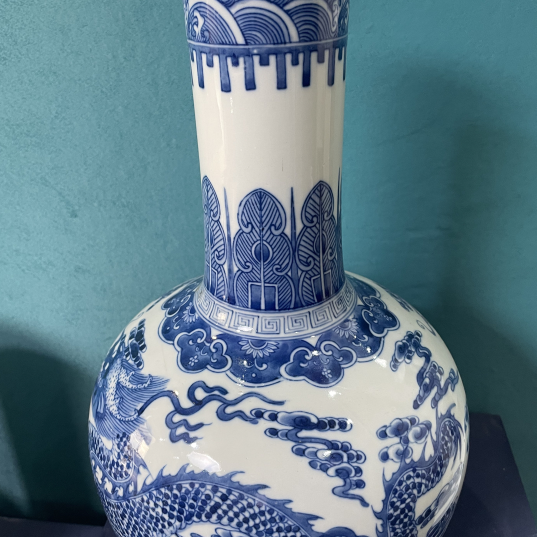 仿古瓷 仿古瓷双龙花瓶1207