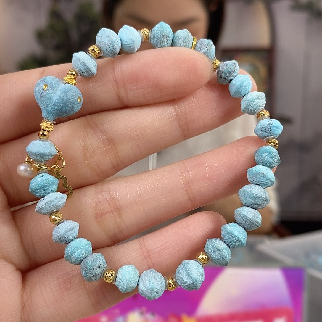 绿松石银S925镀金镶嵌珠宝奇石