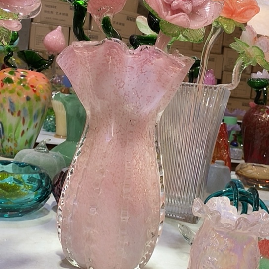 琉璃花瓶高32厘米口径18厘米