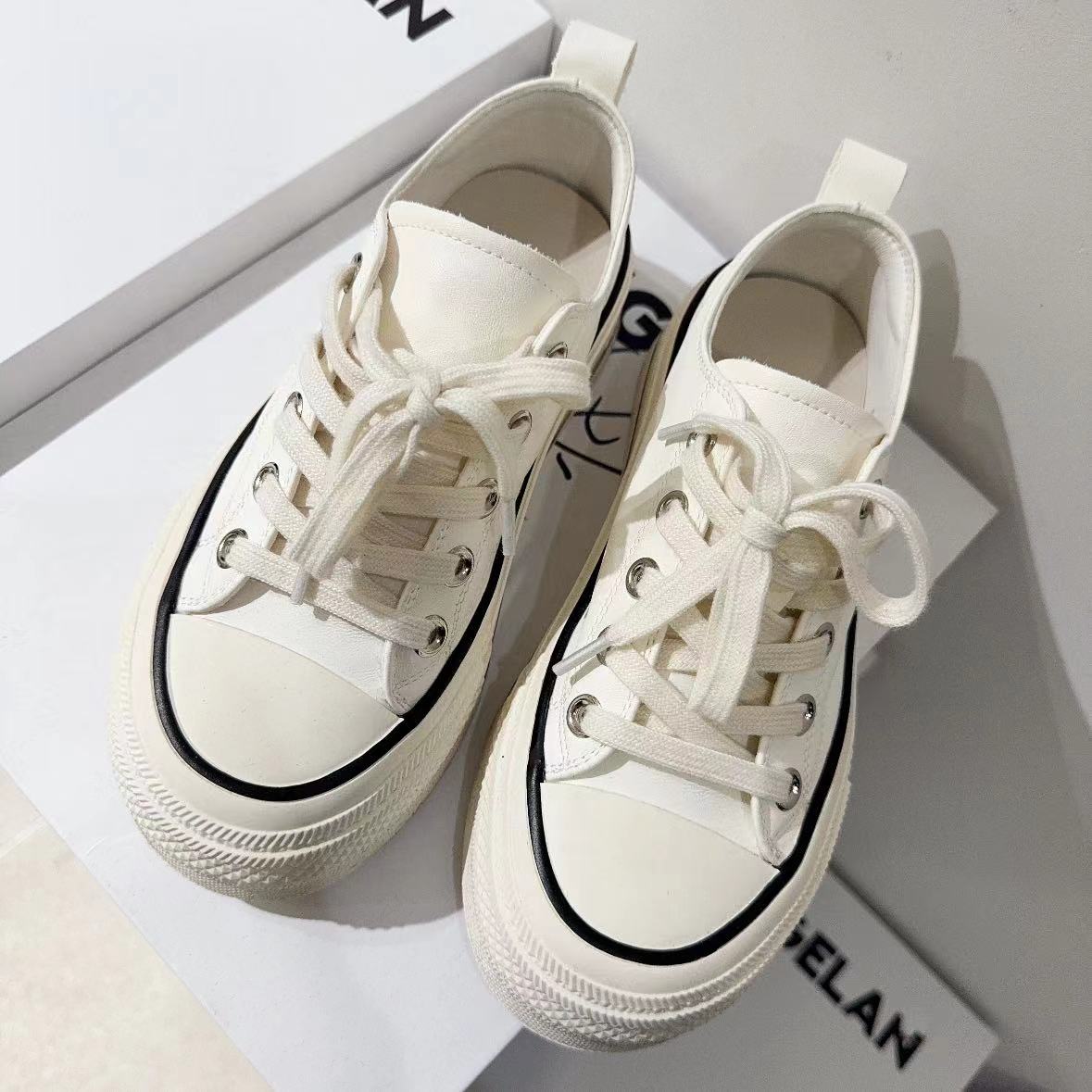 春苗女装       百搭小牛皮小白鞋     新款休闲时尚百搭软底