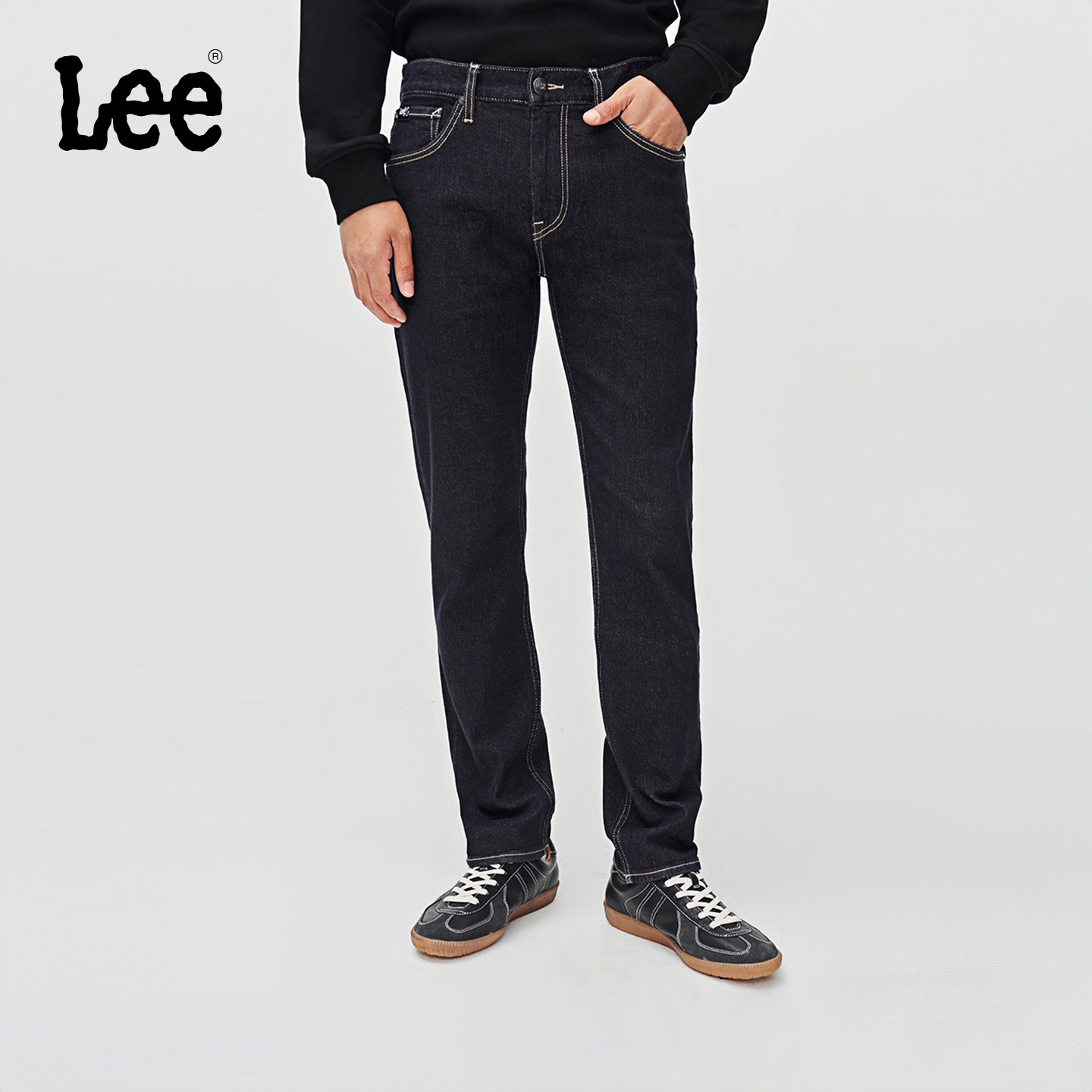 【张凌赫代言】Lee25秋新723修身中腰直筒不易褪色清水男牛仔裤