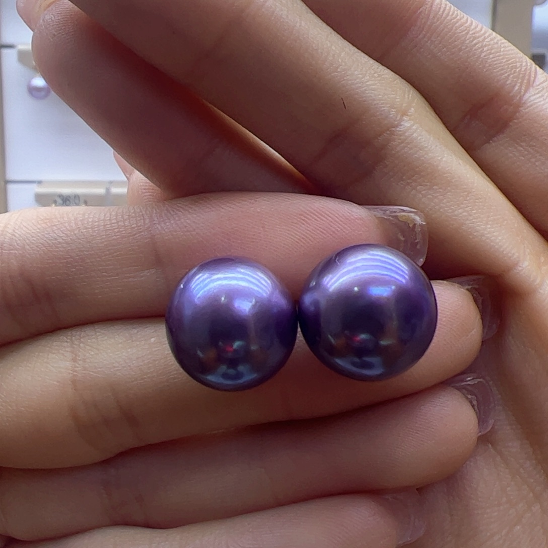 淡水珍珠耳饰18K金镶嵌