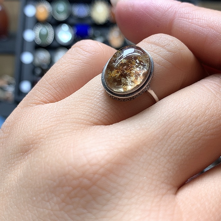 水晶水晶戒指银S925镶嵌