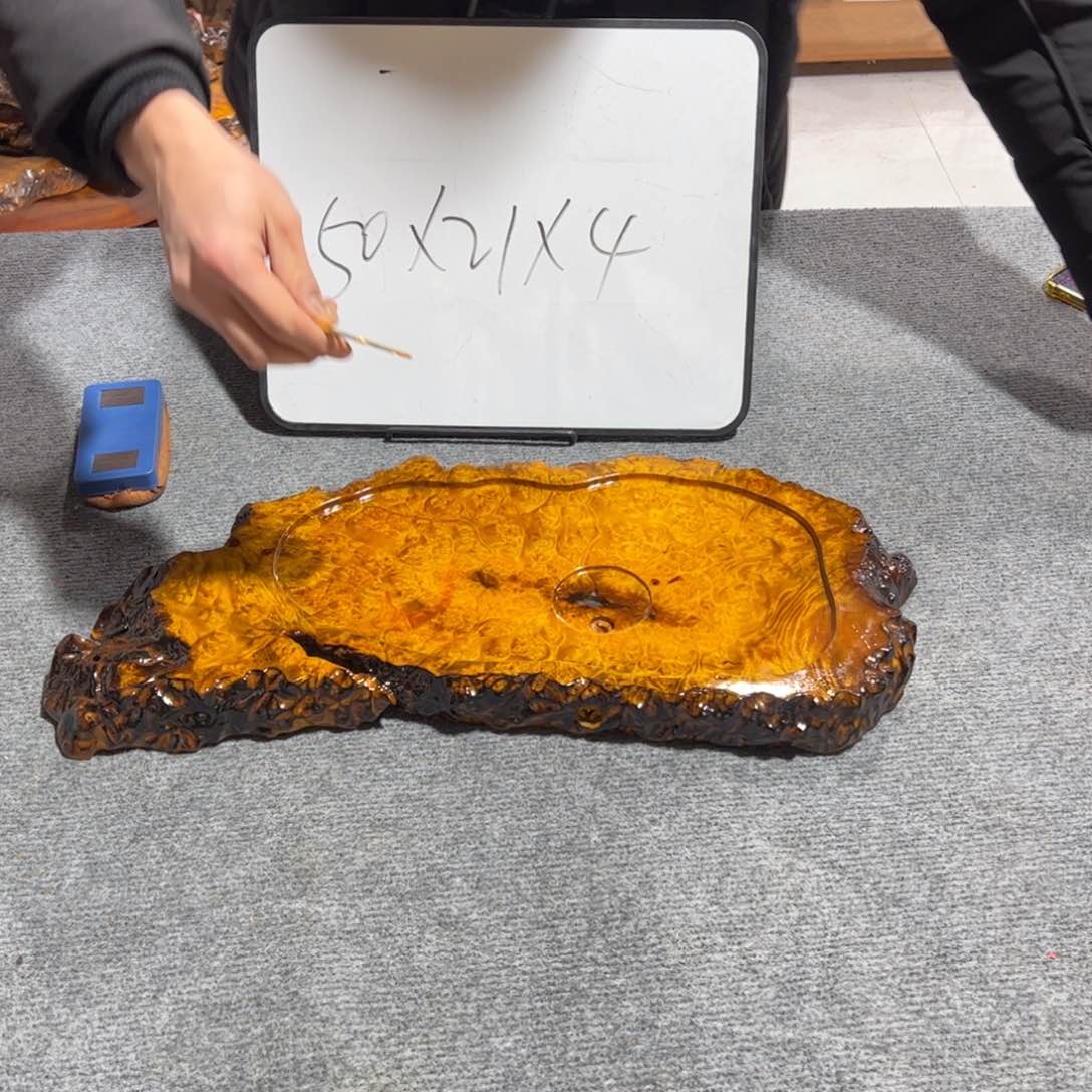 真****晏黄金樟茶盘整块实木茶盘