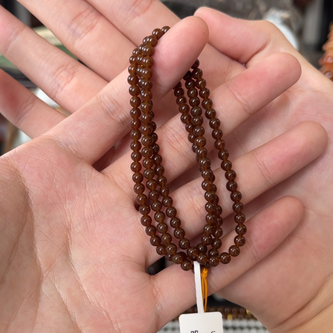 和田玉（糖玉）未镶嵌手链金山全糖4mm小米珠