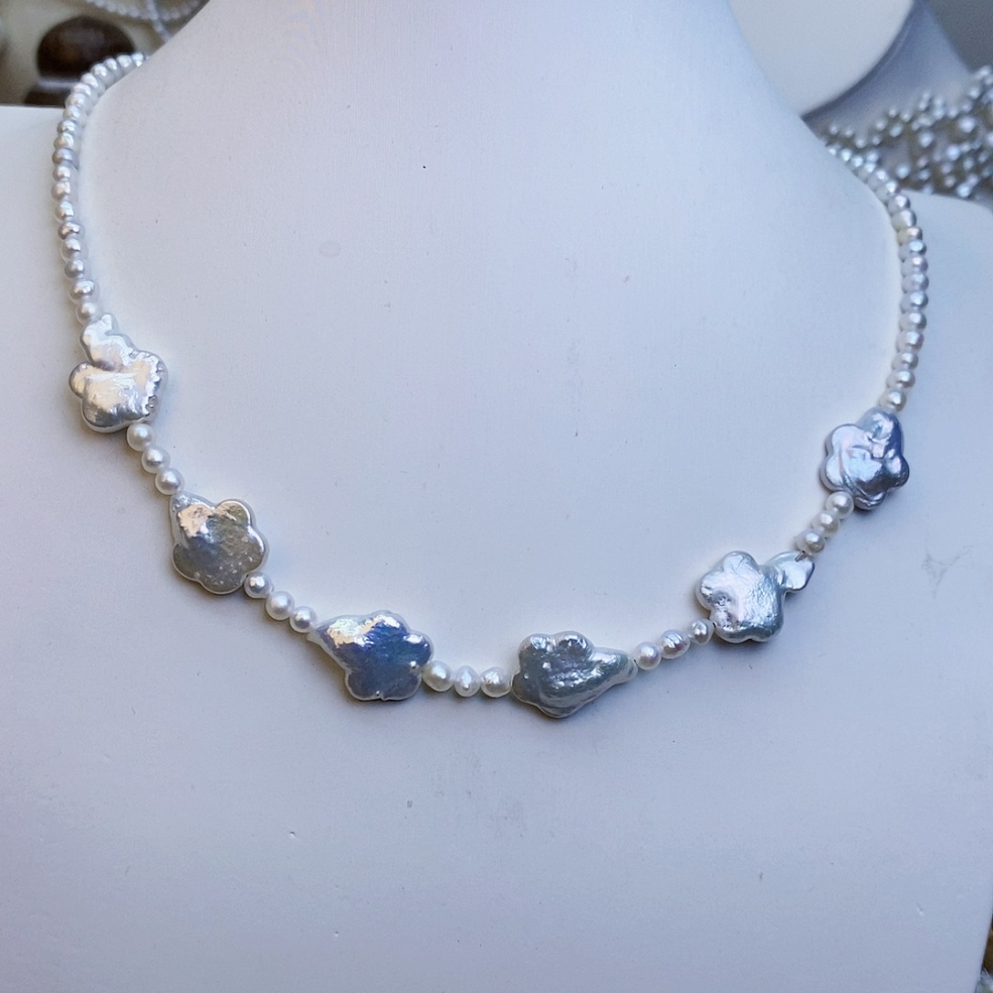 淡水珍珠颈饰银S925镶嵌