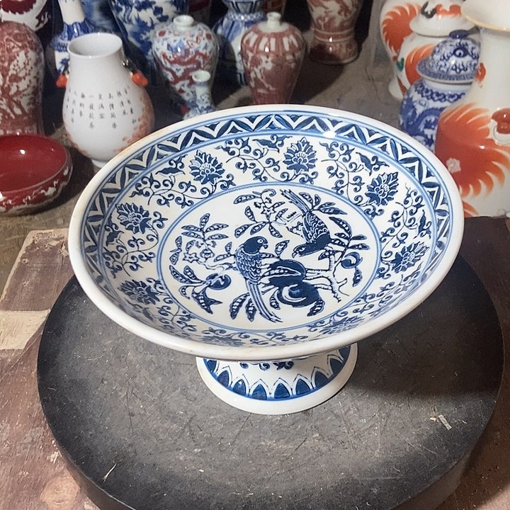 瓷瓶青花罐对瓶大