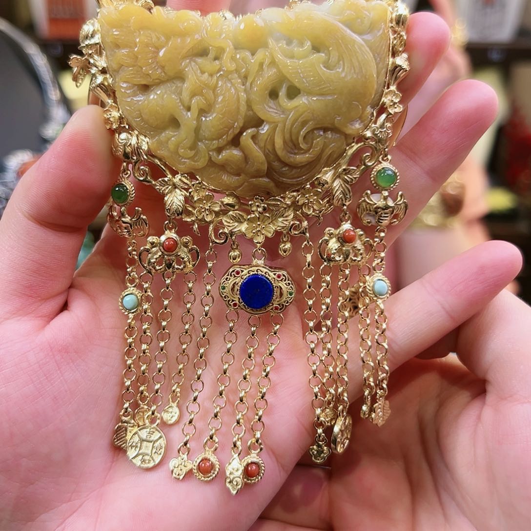 翡翠吊坠(不含链)银S925镶嵌吊坠