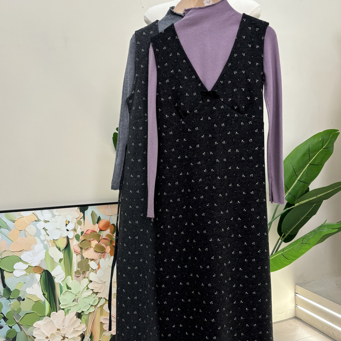 58003复古气质碎花长裙