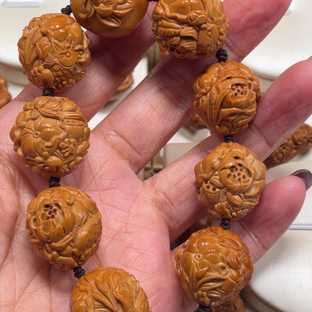 青***云手串/手链橄榄核金玉满堂微上色橄榄核手串