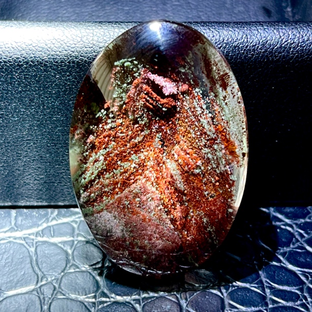 天然水晶彩幽灵千层山红幽灵绿幽灵吊坠