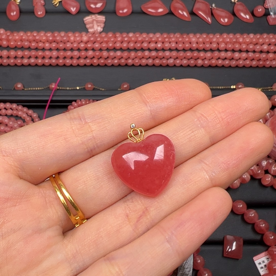 ʚ***ɞ菱锰矿（红纹石）18K金镶嵌手绳