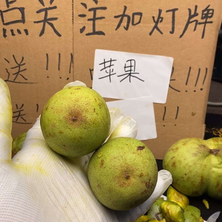 文玩核桃青皮一对 苹果园