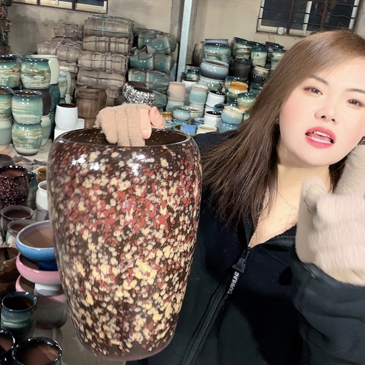 紫砂花盆正品口18高31