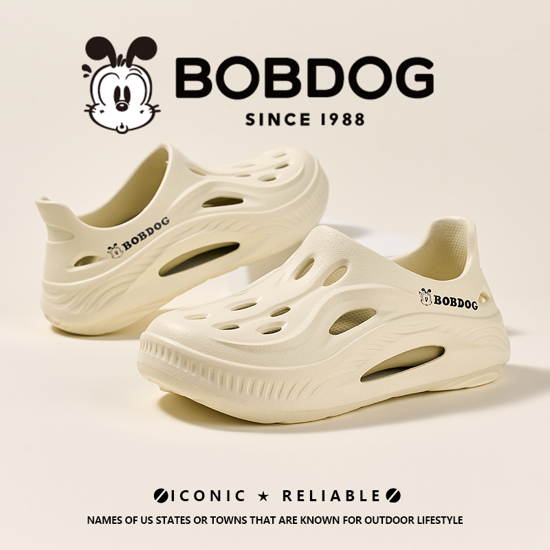 Bobdog/巴布豆新款休闲透气洞洞鞋夏季户外新款儿童厚底防滑软底