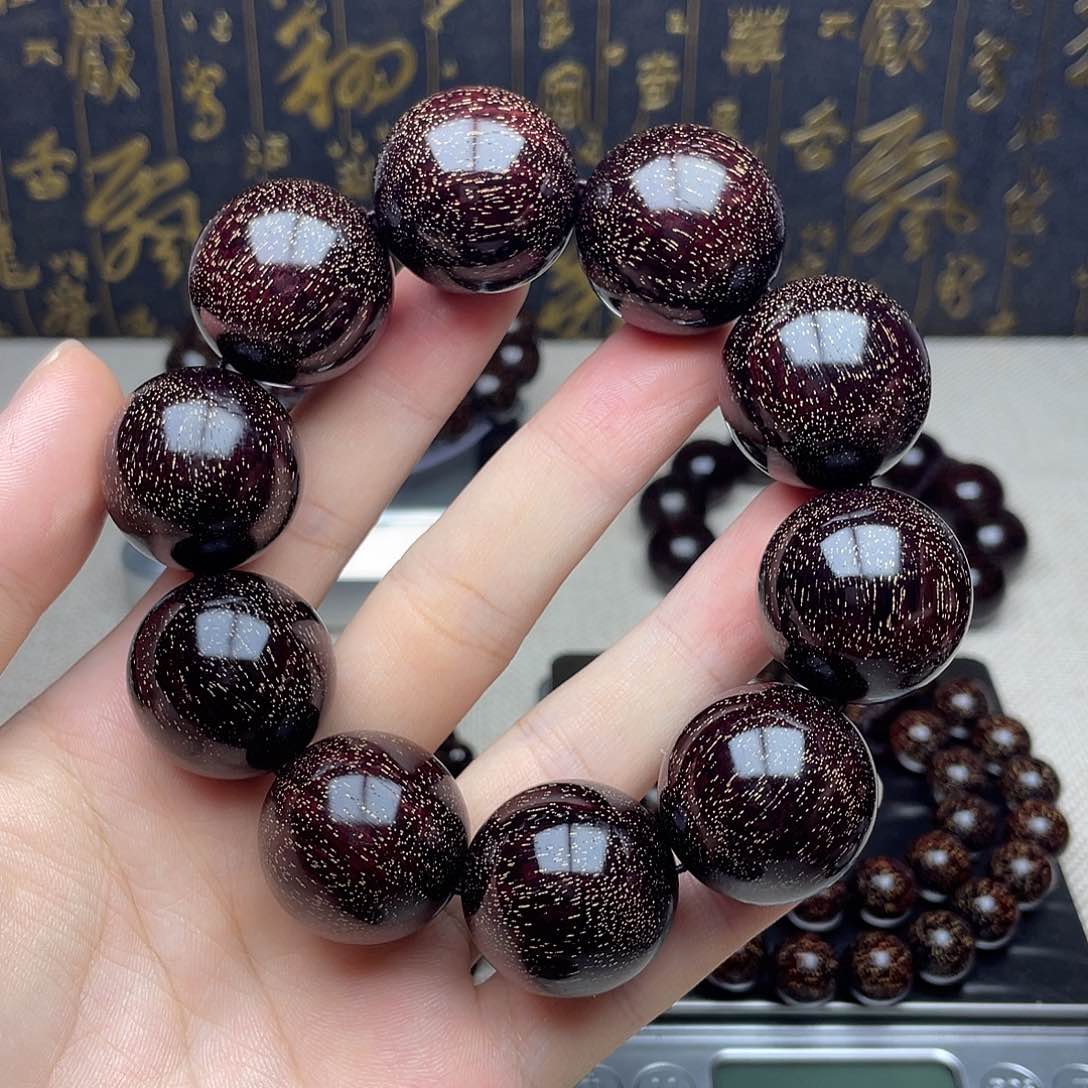 檀香紫檀（小叶紫檀）2.5 10颗 爆满金星