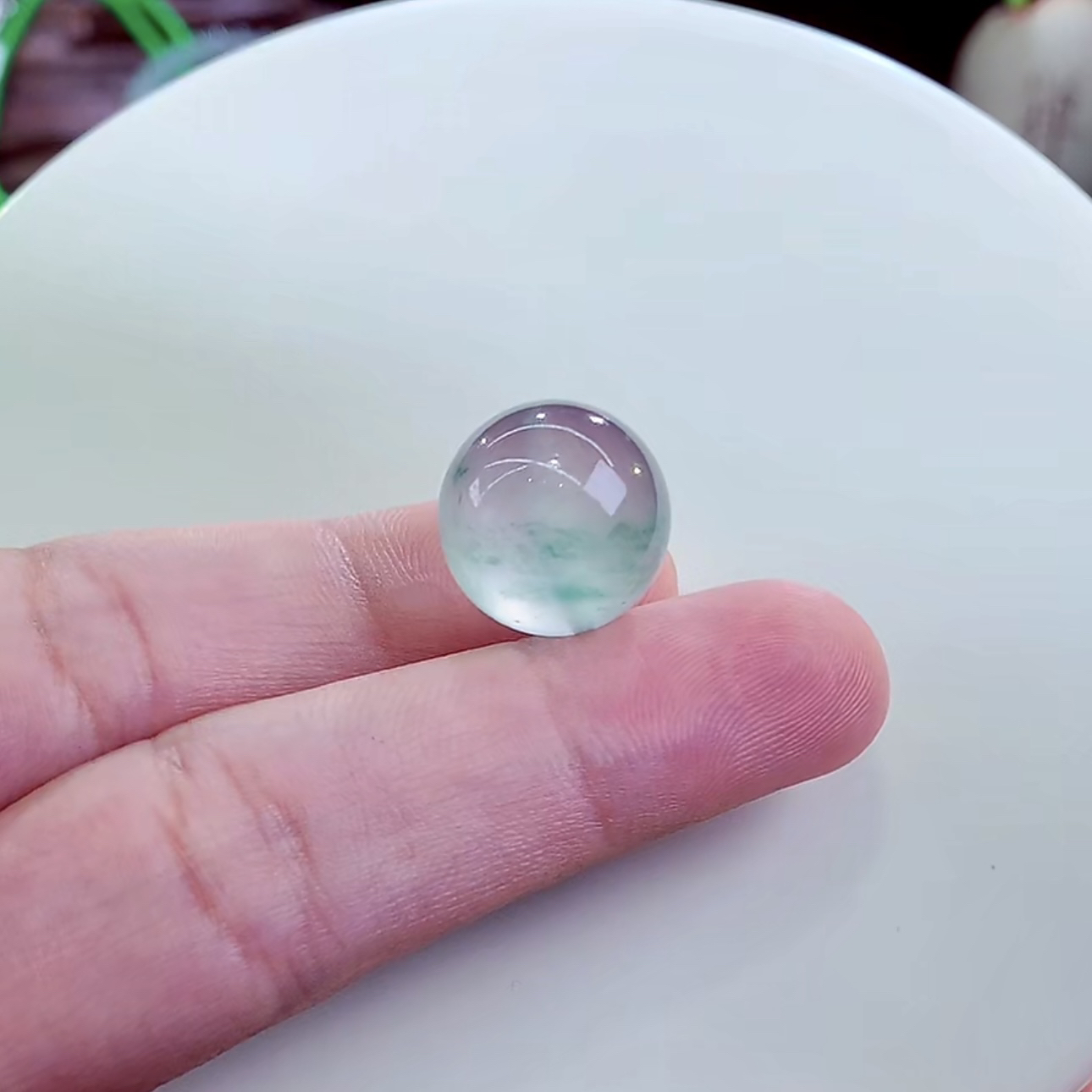 天然缅甸a货冰飘花玻璃种尺寸卡15.5mm