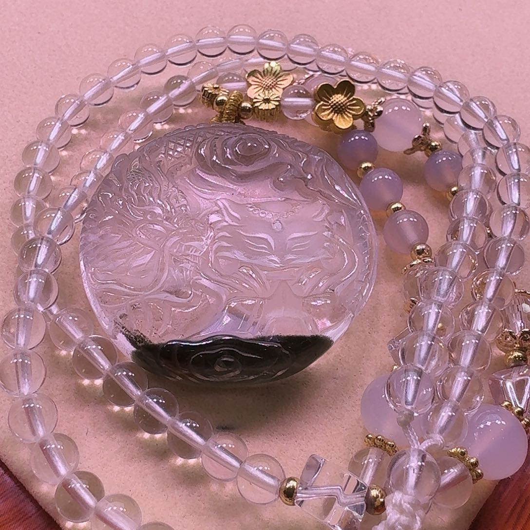 水晶颈饰未镶嵌天然水晶吊坠