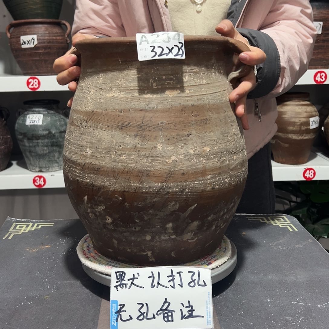 红陶双耳234默认打孔大盆无孔下单备注