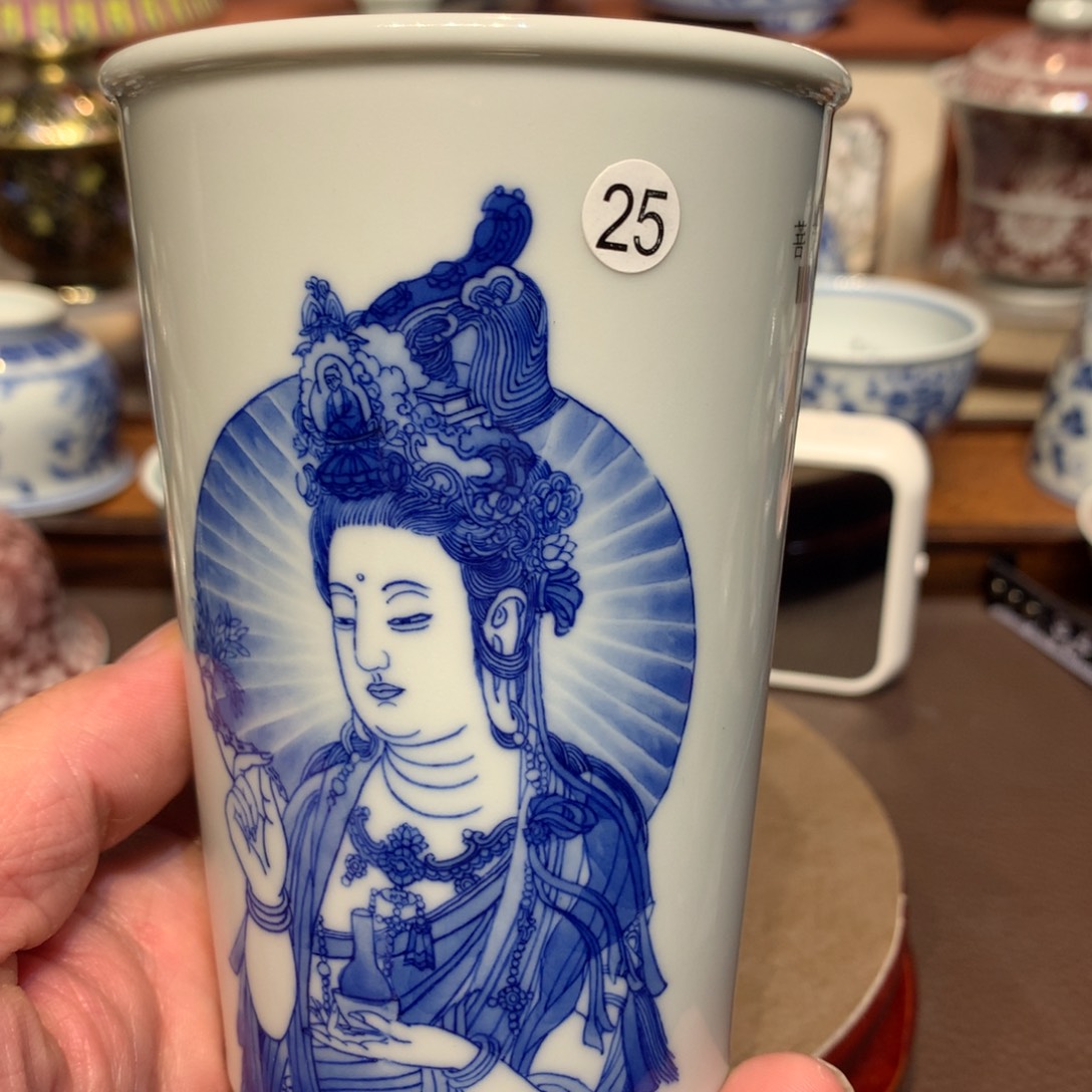 枫***星25青花人物可乐杯gr172