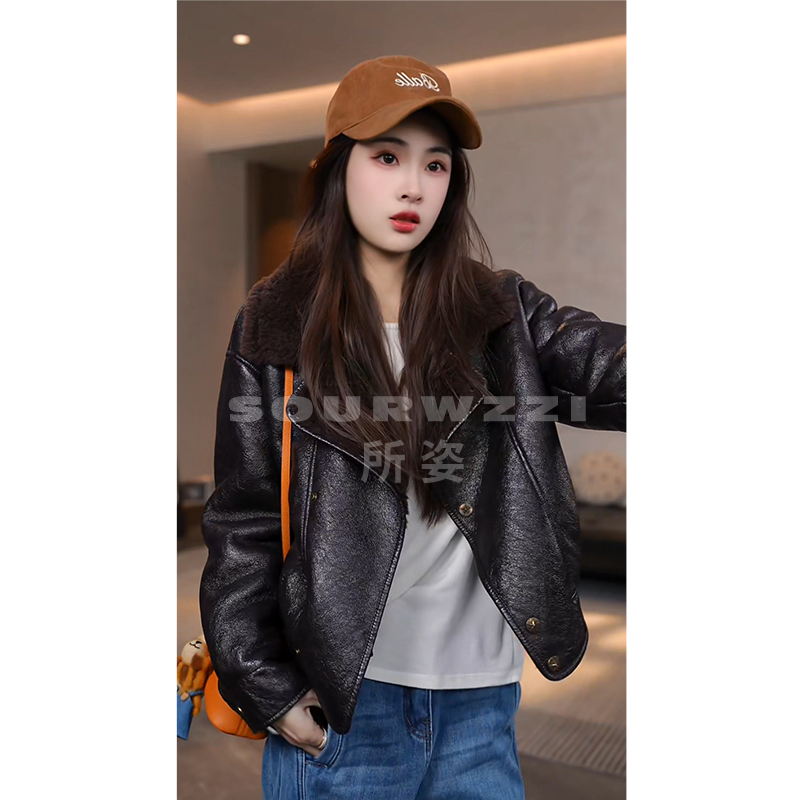 SOURWZZI/所姿100%羊毛时尚设计师休闲女士外套SZ-25766