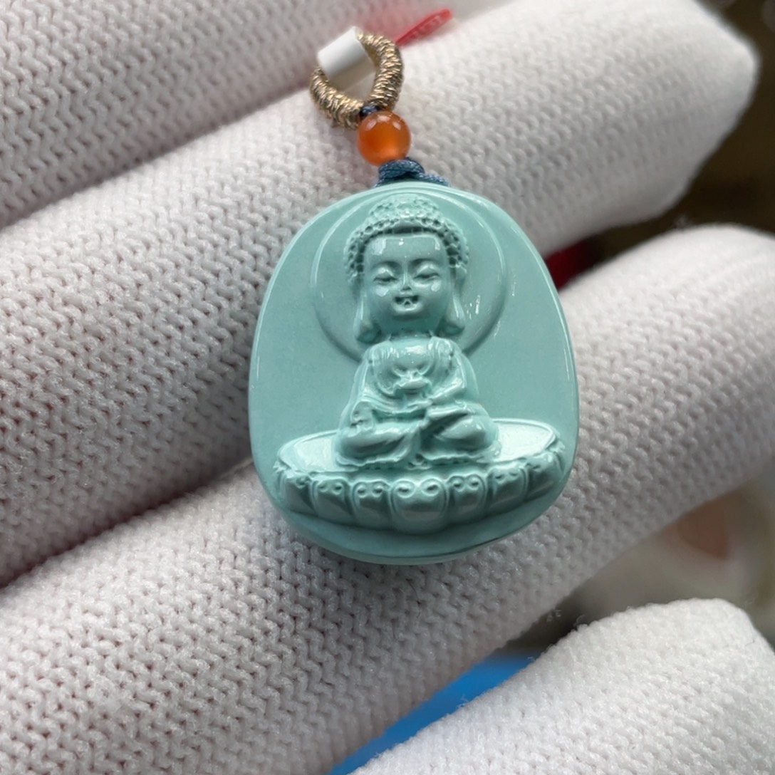 绿松石未镶嵌挂件