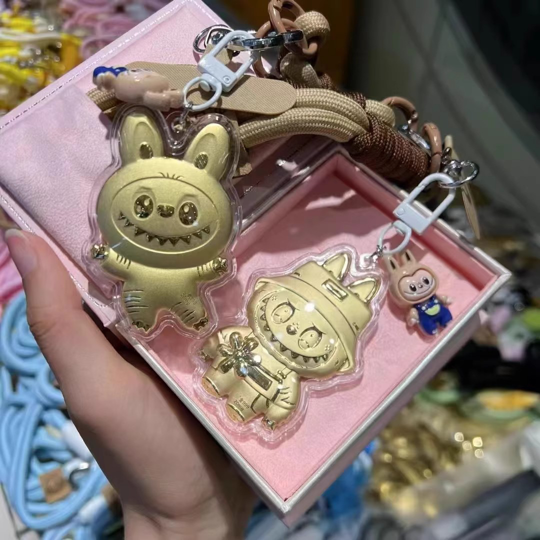 爆款含金999拉布布招财送朋友礼物手机链挂绳钥匙扣挂件送女友