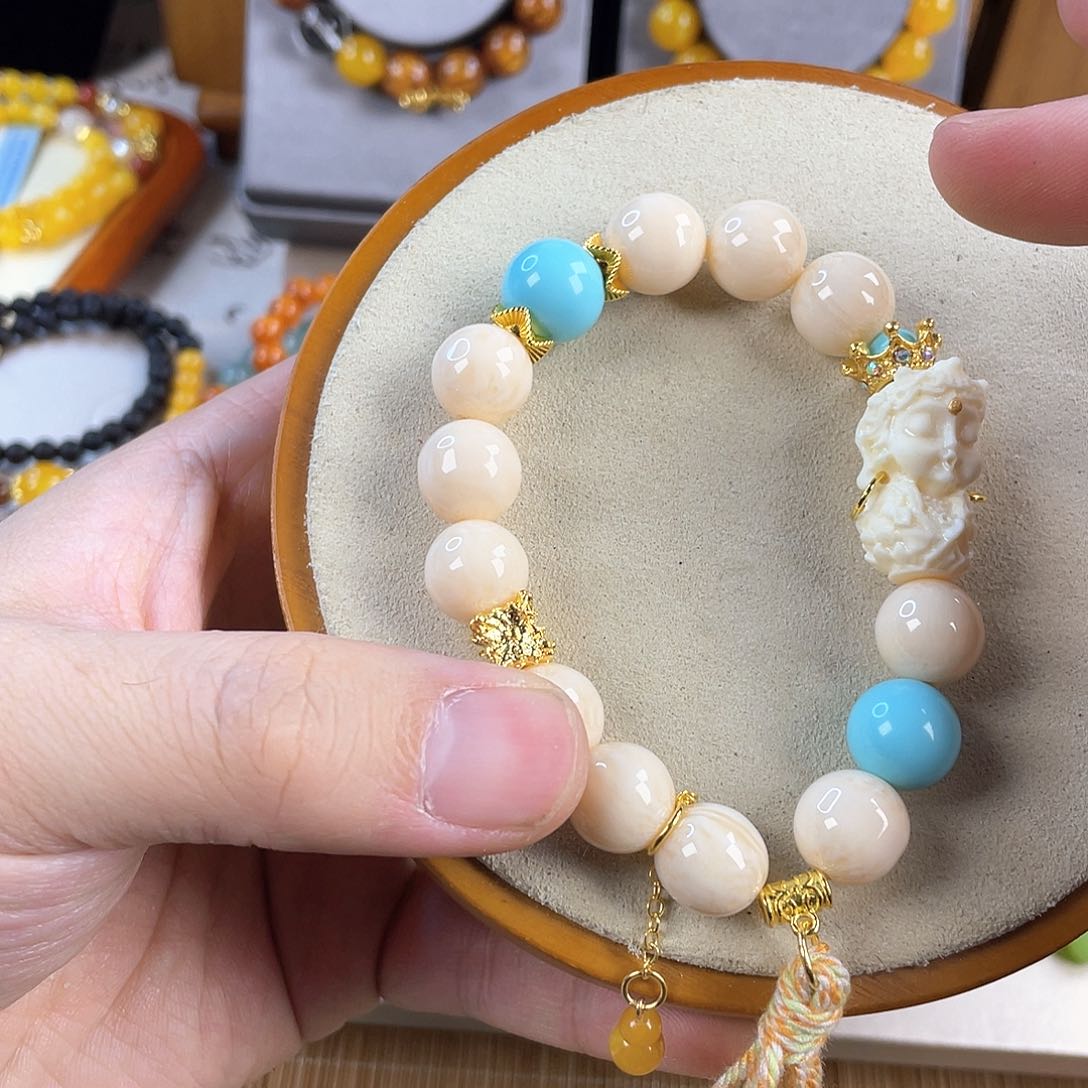 绿松石手饰银S925镀金镶嵌